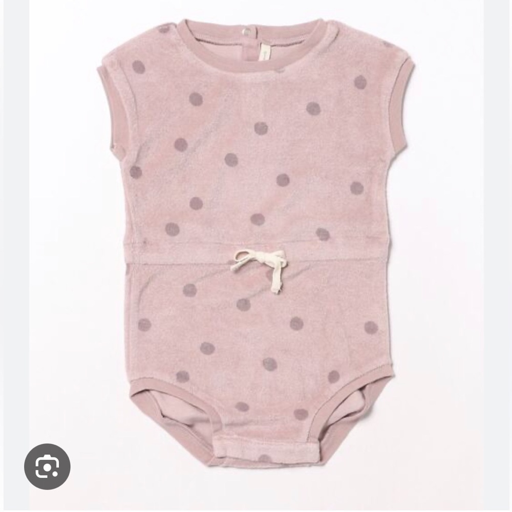 Quincy Mae Lilac retro dot terry romper- 18-24mo-NWT